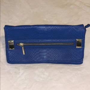 Cobalt Blue Snakeskin Clutch